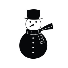 Snowman Scarf Winter Vector Silhouette
