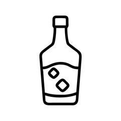 Whiskey Glass and Bottle Drink Icon Design