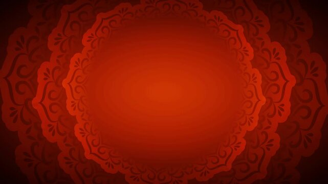 4k Simple red palette luxury invitation style ornamental design 4K.  festival cover pattern loop video. Glowing wallpaper theme celebration.
