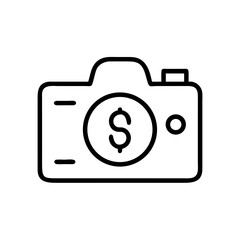 Camera with Dollar Focus Finance Icon Design