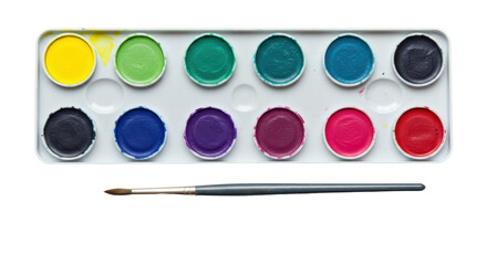 Isolated watercolor paint set