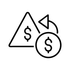 Alert and Dollar Arrow Financial Icon Design