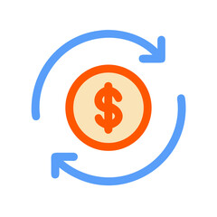 Financial Rotation Sync Process Icon Design