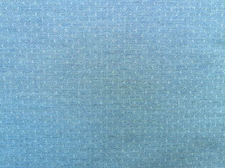 Fabric with the tiny wing-shaped pattern on sky blue fabric