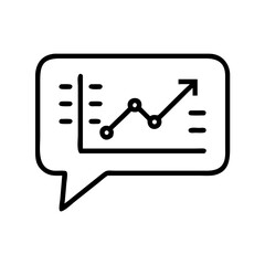 Line Chart with Chat Bubble Icon Design
