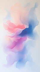 Obraz premium Colorful abstract painting with pink, blue and purple swirls. The painting has a dreamy