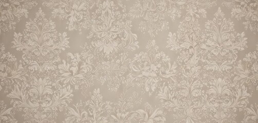 Elegant damask wallpaper, intricate lace-like pattern in subtle neutrals , ornate, luxury