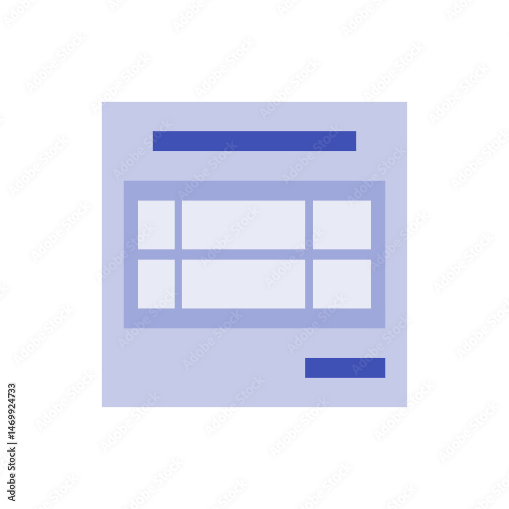 Poster a light blue interface with a grid and two horizontal bars in darker blue for a user interface