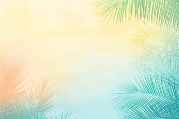 Tropical Palm Leaves with Gradient Background
