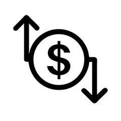 Dollar Currency Growth Direction Icon Design