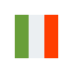 A simple image depicting the flag of italy with green white and red vertical stripes in a rectangular shape
