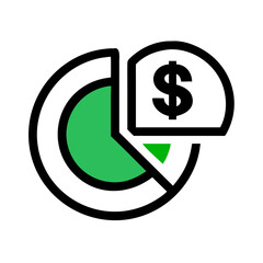 Pie Chart Dollar Analysis Icon Design