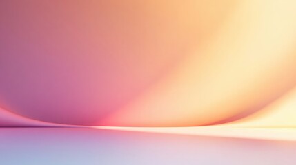 Abstract gradient background with soft lighting and pastel color transitions in the room with floor