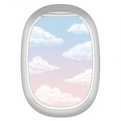 Pastel Pink And Blue Sky View From Airplane Window