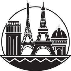 Obraz premium Minimalist city skyline design showing a beautiful urban landscape. Ideal for prints, branding, websites, and commercial projects.