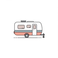 Simple Illustration of a Retro Caravan