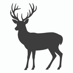 Fototapeta premium Majestic Deer Silhouette Elegant Antler Design Graphic
