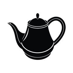 Teapot Elegant Spout Vector Silhouette