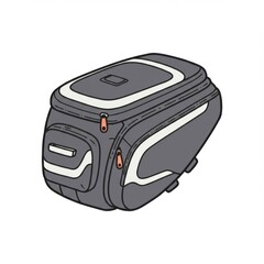 Fototapeta premium Grey Motorcycle Tank Bag with White Accents