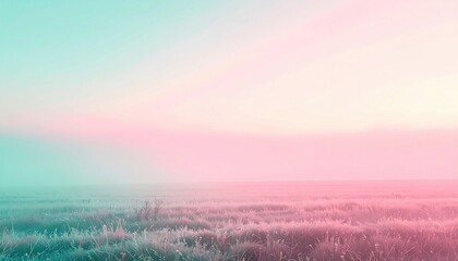 Beautiful sunrise over serene green fields nature landscape tranquil environment wide view peaceful concept