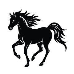 Wild Horse Running Vector Illustration