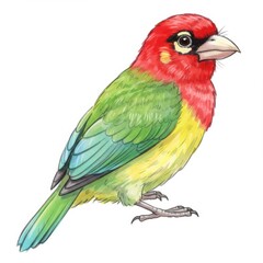 Obraz premium Colorful Tropical Bird Watercolor Illustration