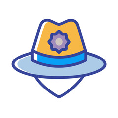 Detective Hat with Badge Icon Design