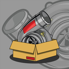 TURBO VECTOR ILLUSTRATION WITH A GRAY BACKGROUND 02