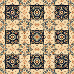 Seamless Floral Pattern with Oriental Traditional Motifs.