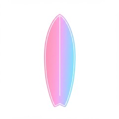 Fototapeta premium Pastel Pink and Blue Surfboard Illustration