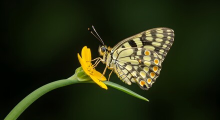 Obraz premium Butterfly on Yellow Flower