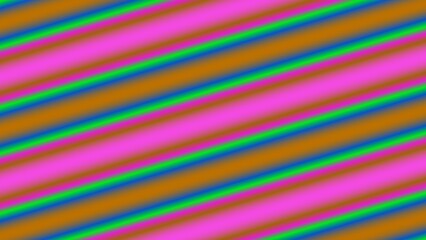 Diagonal stripes of vibrant pink, green, and blue hues on a brown gradient background