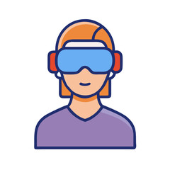 VR Gamer Avatar Icon Design