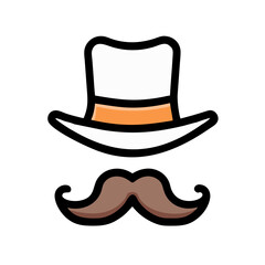 Vintage Hat and Mustache Icon Design