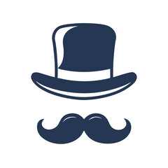 Vintage Hat and Mustache Icon Design