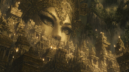 Anime Manga Illustration of an Ancient Jungle God – Mythical and Mysterious