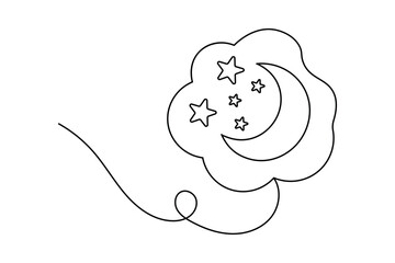 Star icon continuous one line drawing
