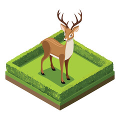 Deer Vector Illustration with Flat Design, Clean Line Art, and Modern Minimalist AestheticArt.