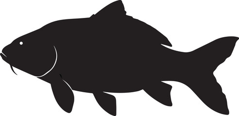 Carp fish. vector illustration of silhouette carp fish. 