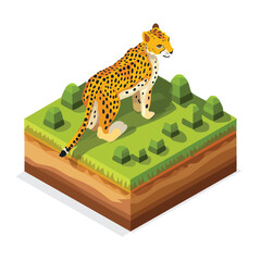 Cheetah Vector Illustration with Flat Design, Clean Line Art, and Modern Minimalist AestheticArt.