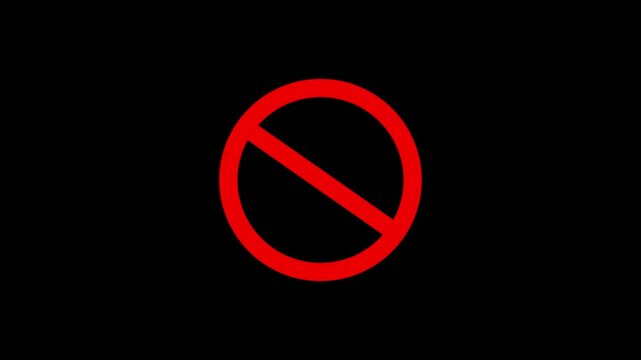 prohibited icon green screen animated icon prohibited circle sign in red 4k looping croma