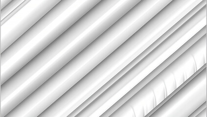 Obraz premium 3D geometric abstract background with diagonal white and gray stripes, creating depth, texture, and modern design for digital art. 