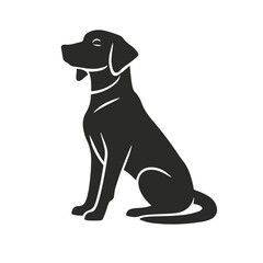 Fototapeta premium Elegant Silhouette Of A Calm Dog Sitting Pet Portrait Vector Design For Digital And Print Projects