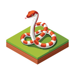 Milk Snake Vector Illustration with Flat Design, Clean Line Art, and Modern Minimalist AestheticArt.