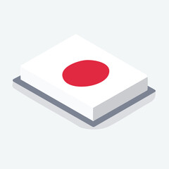 Japan flag Vector Illustration with Flat Design, Clean Line Art, and Modern Minimalist AestheticArt.
