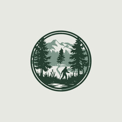 Vintage Retro Vector Adventure Logo, Badge Logo, Hiking Logo, Wilderness Logo