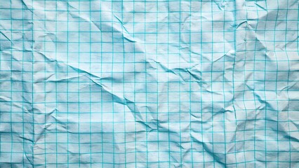 Obraz premium Wrinkled prescription paper texture with light blue gridlines
