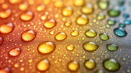 Colorful water droplets on a surface (1)