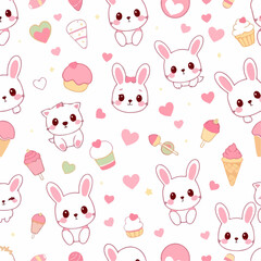 seamless pattern with rabbits
