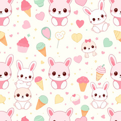 seamless pattern with bunnies